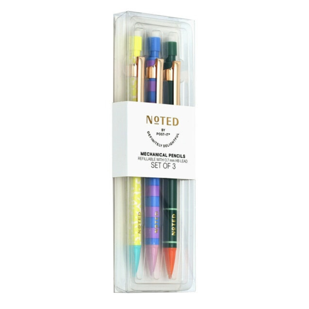 Noted by Post-it Mechanical Pencils, 3 Multi-Colored Pencils
