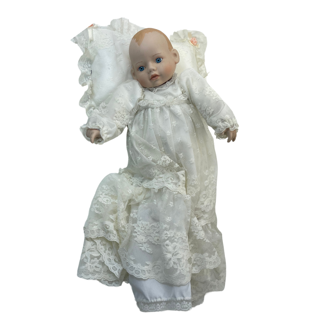 Porcelain/cloth Christening Doll Danbury Mint