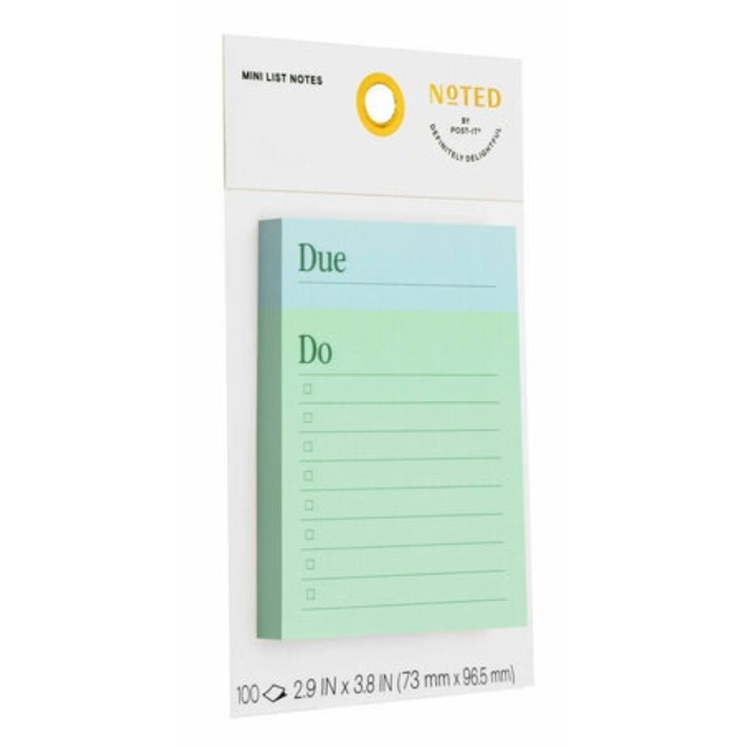 Noted by Post-it Mini List Notes, Blue and Green Sticky