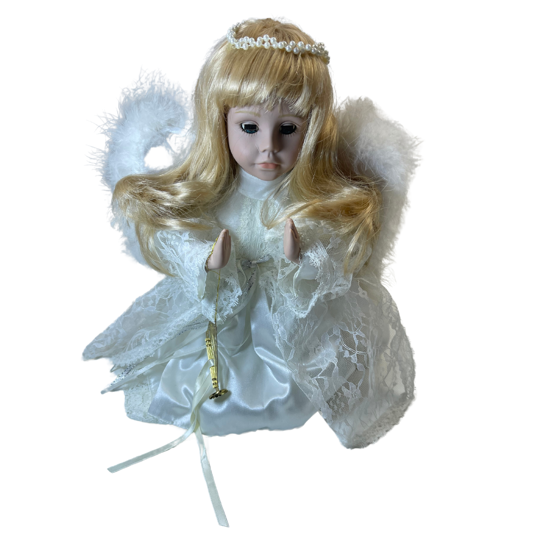 Estate- Plastic Praying Doll Angel Kneeling Doll