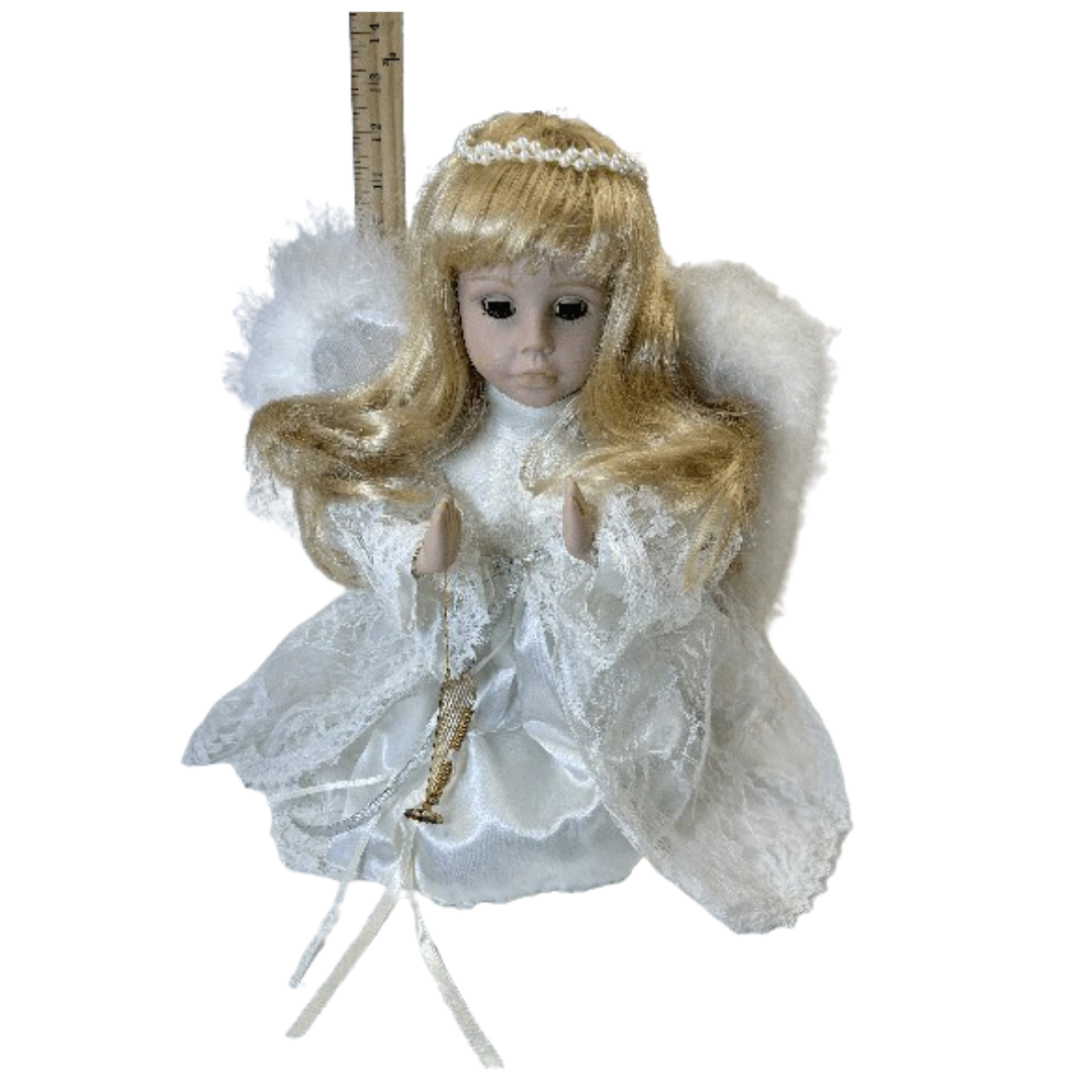 Estate- Plastic Praying Doll Angel Kneeling Doll