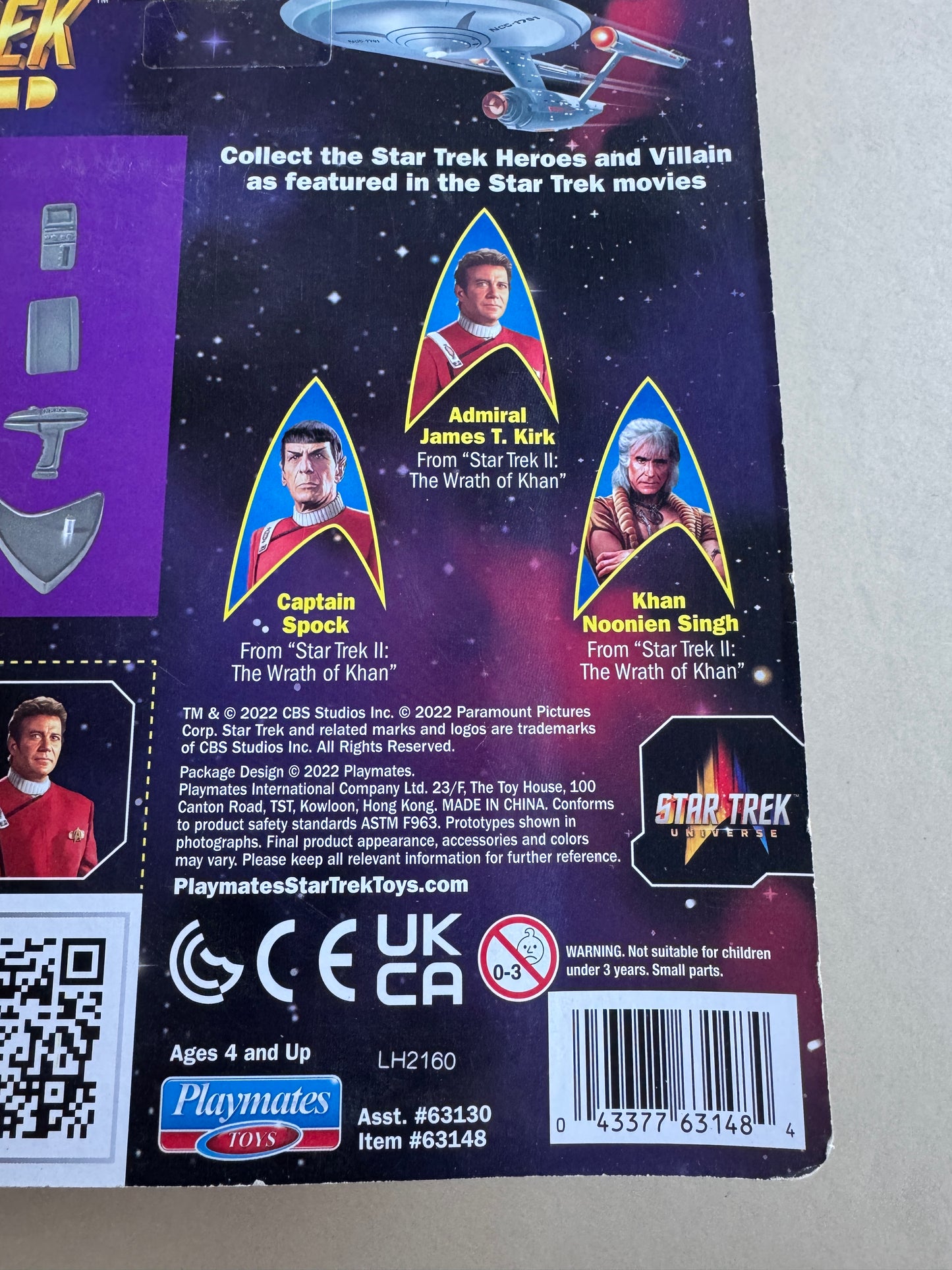 STAR TREK PLAYMATES TOYS 2022 THE WRATH OF KHAN ADMIRAL KIRK FIGURE