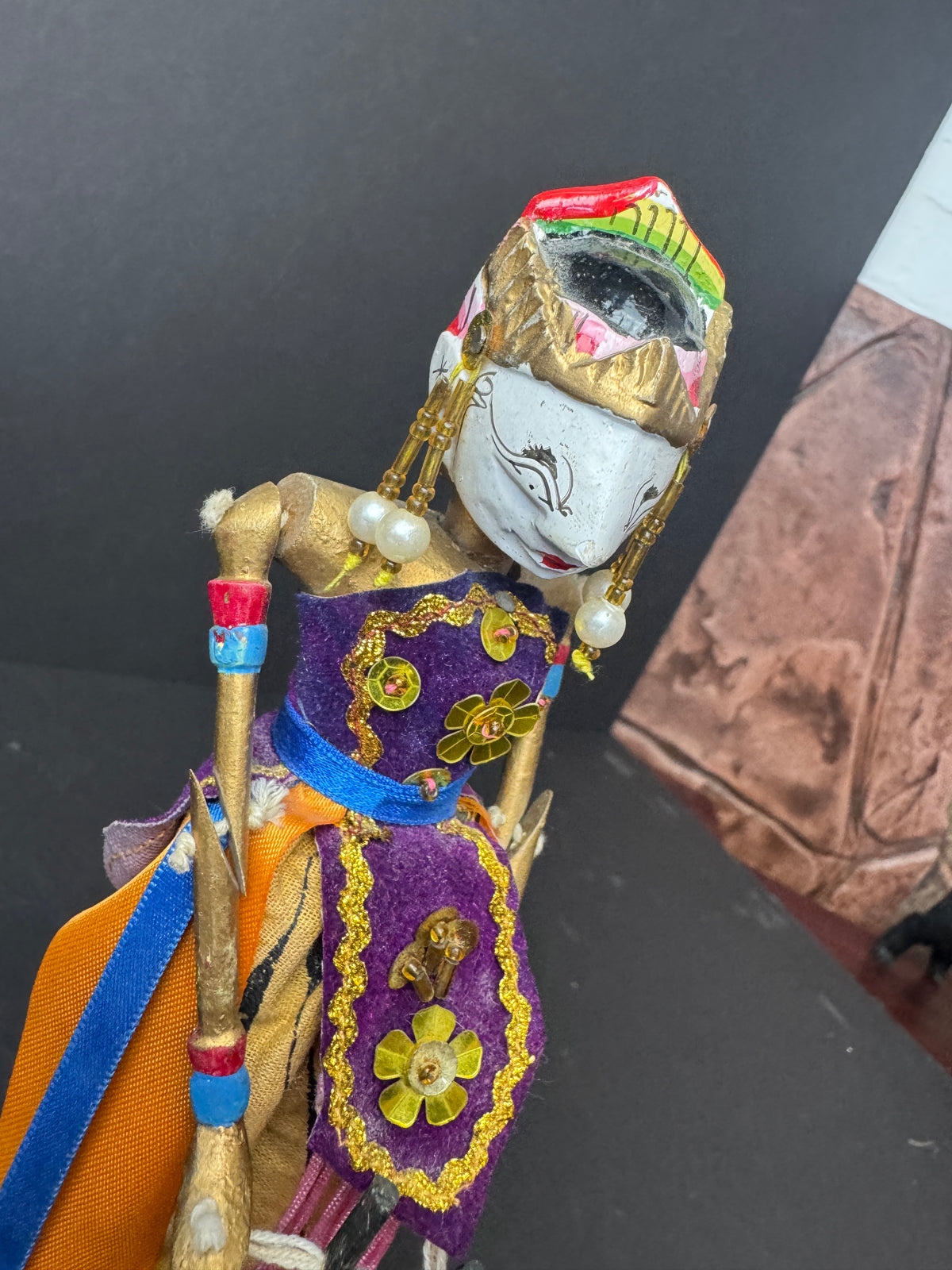507 - Vintage Ukuran Shadow Puppet Hand painted 10”