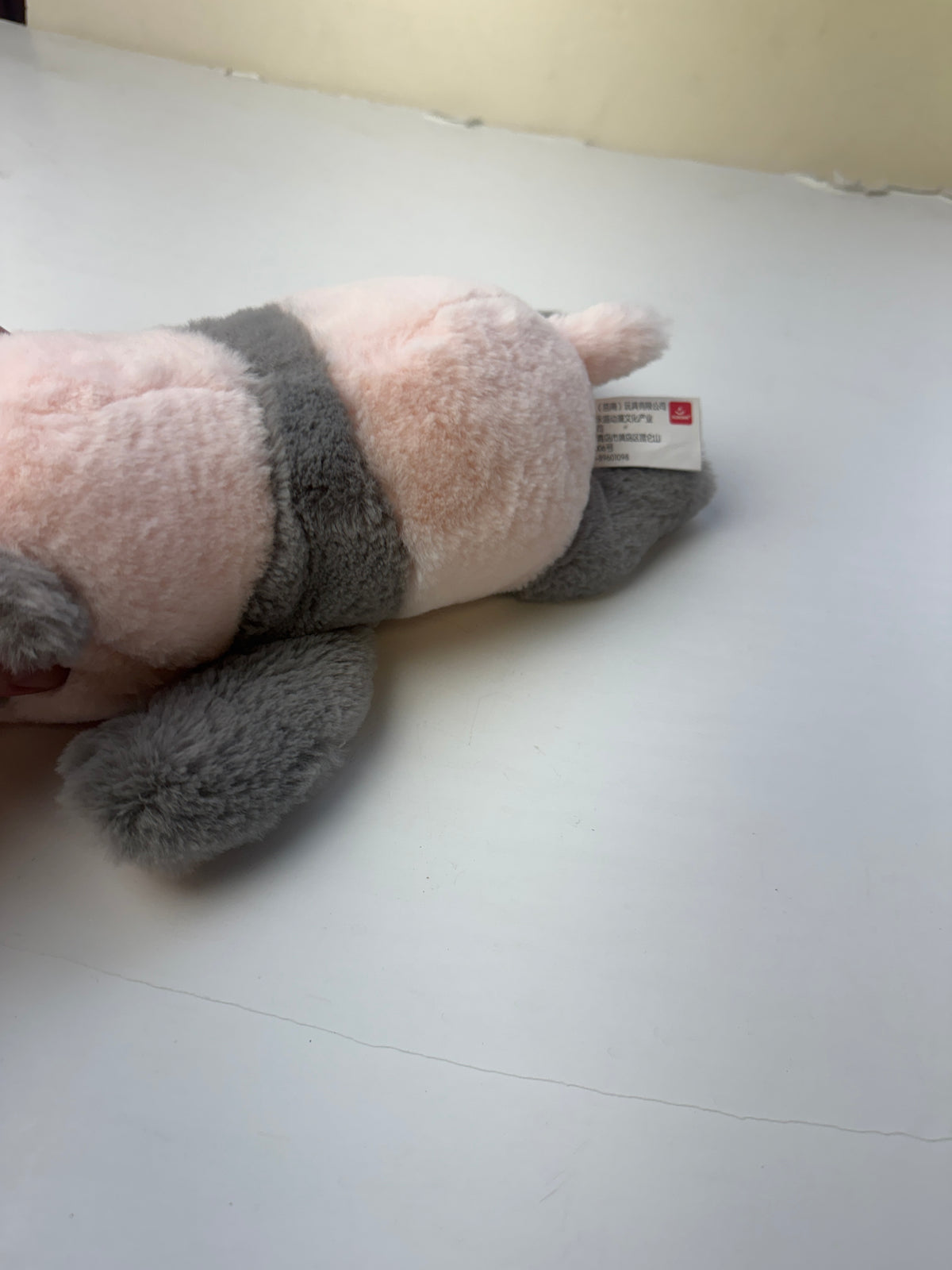 104 - Aurora Pink Newborn Panda Bear Plush pie Stuffed Animal Toy 12”