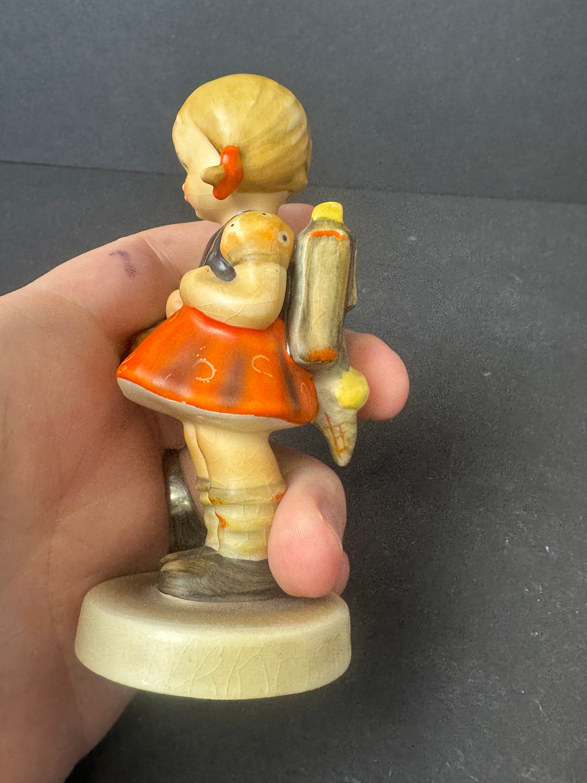 499 - Goebel Hand Painted Girl with Basket Porcelain Figurine Multicolor 1970s?