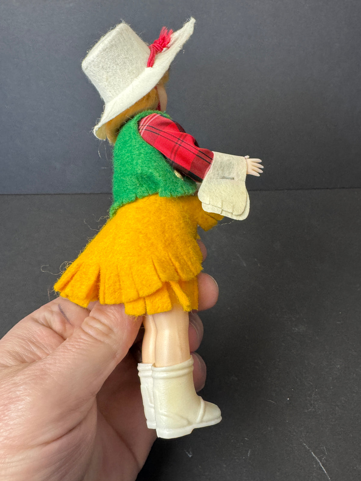 285 - Vintage Plastic Doll Cowgirl Western Sleep Eyes Girl