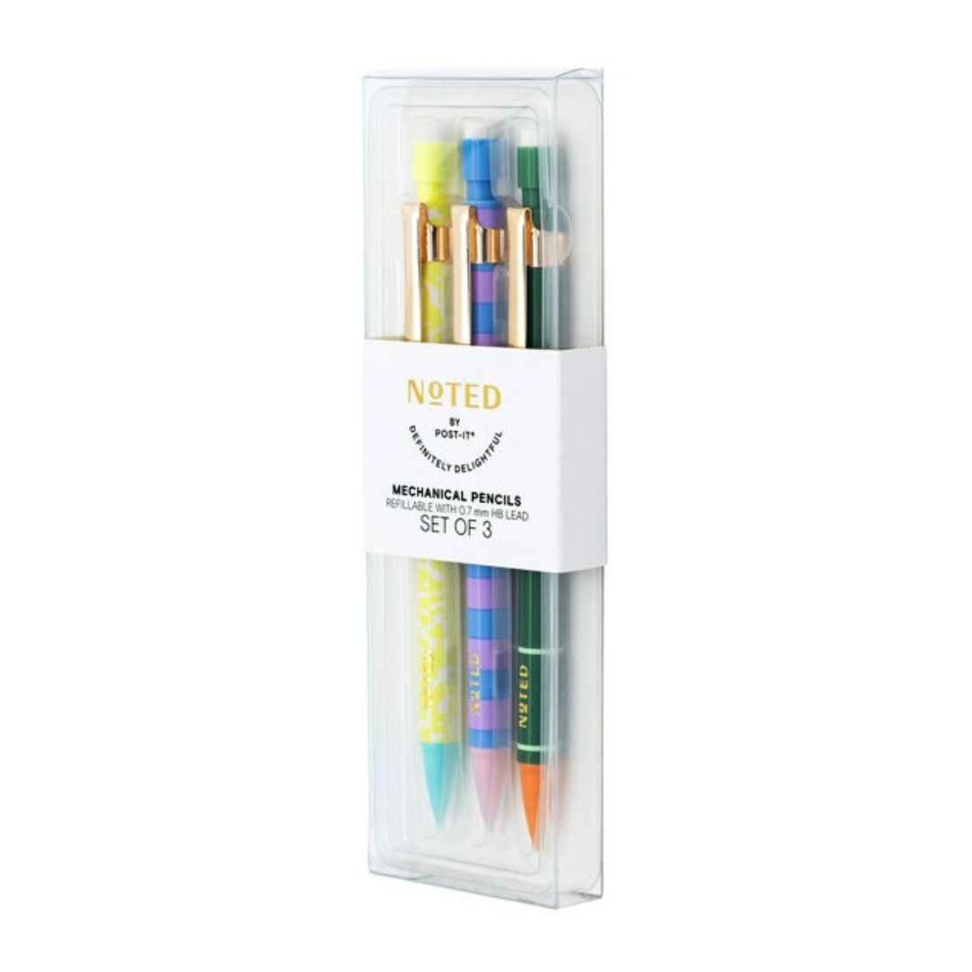 Noted by Post-it Mechanical Pencils, 3 Multi-Colored Pencils