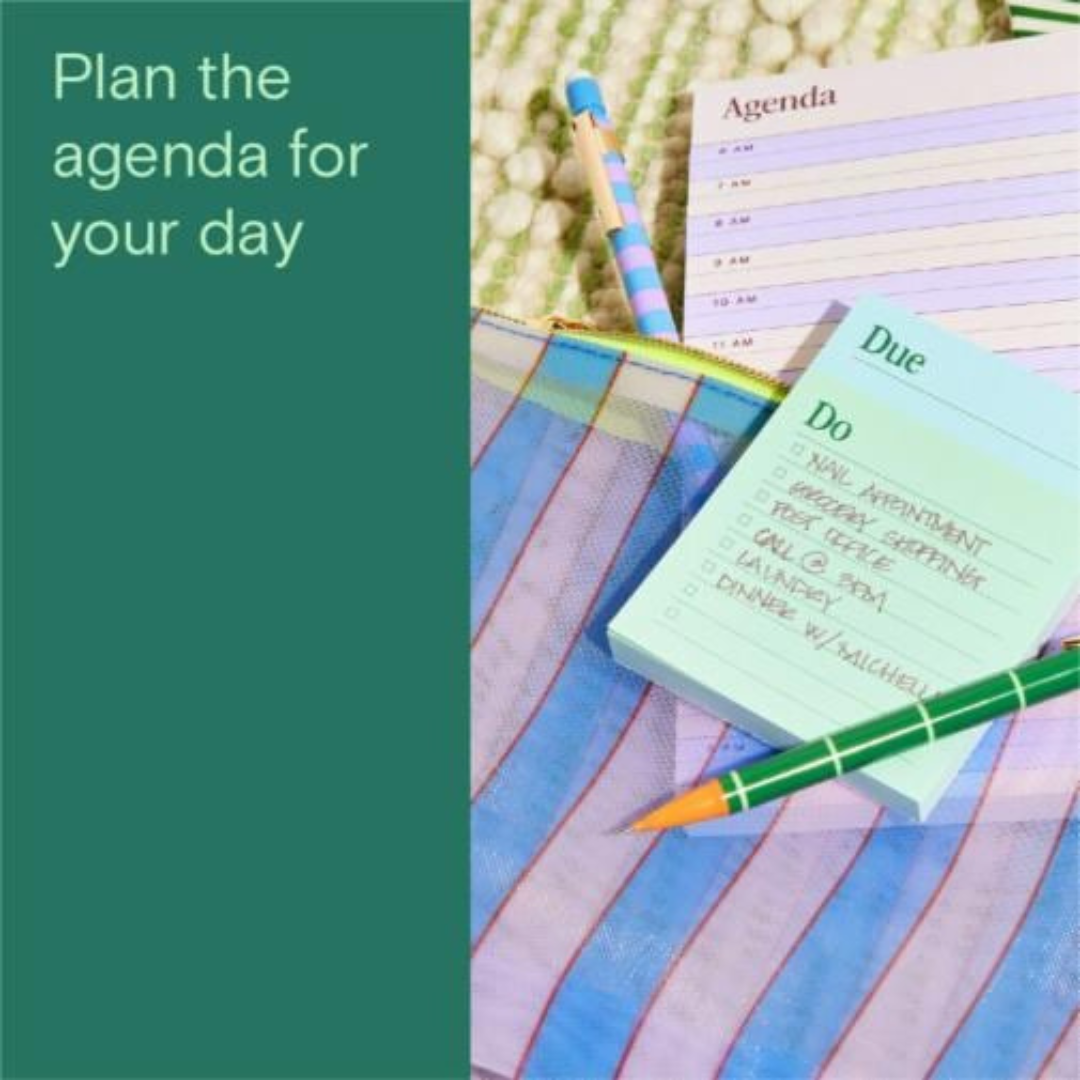 Noted by Post-it Mini List Notes, Blue and Green Sticky