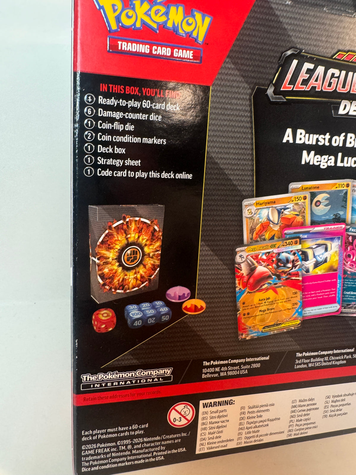 Pokemon TCG Mega Lucario ex League Battle Deck Factory Sealed Box