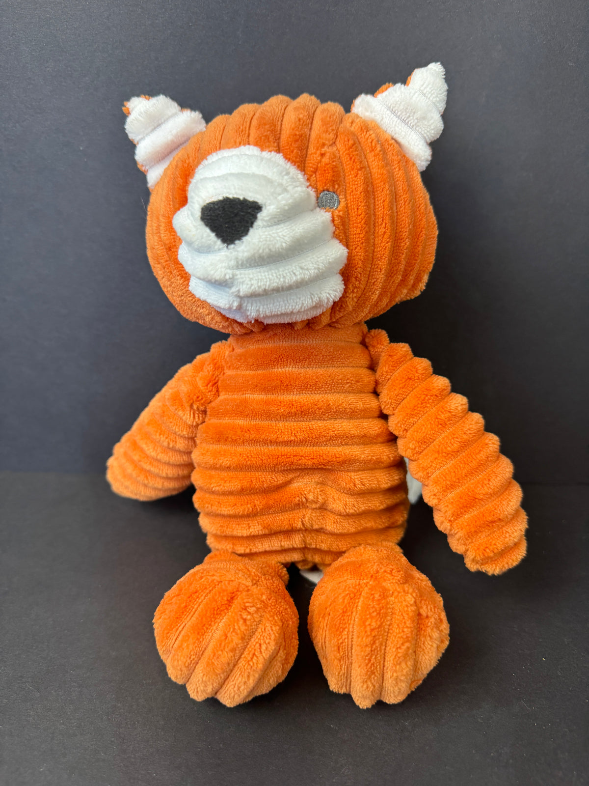 557 - Carter's Orange Fox Textured Corduroy Ribbed Plush