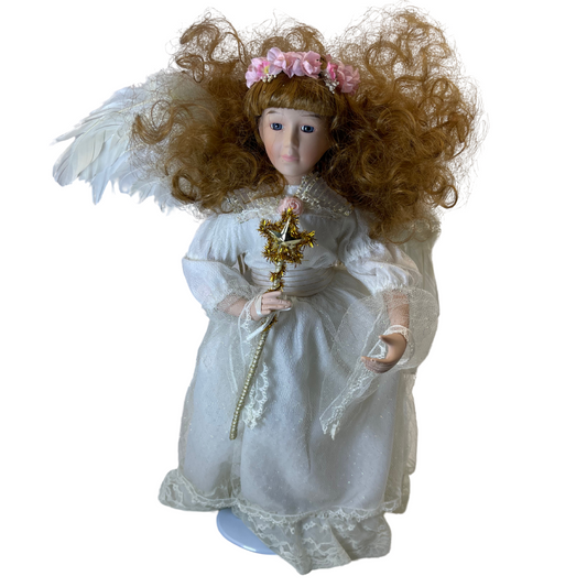 Estate - VTG Angel Doll with Wand Porcelain