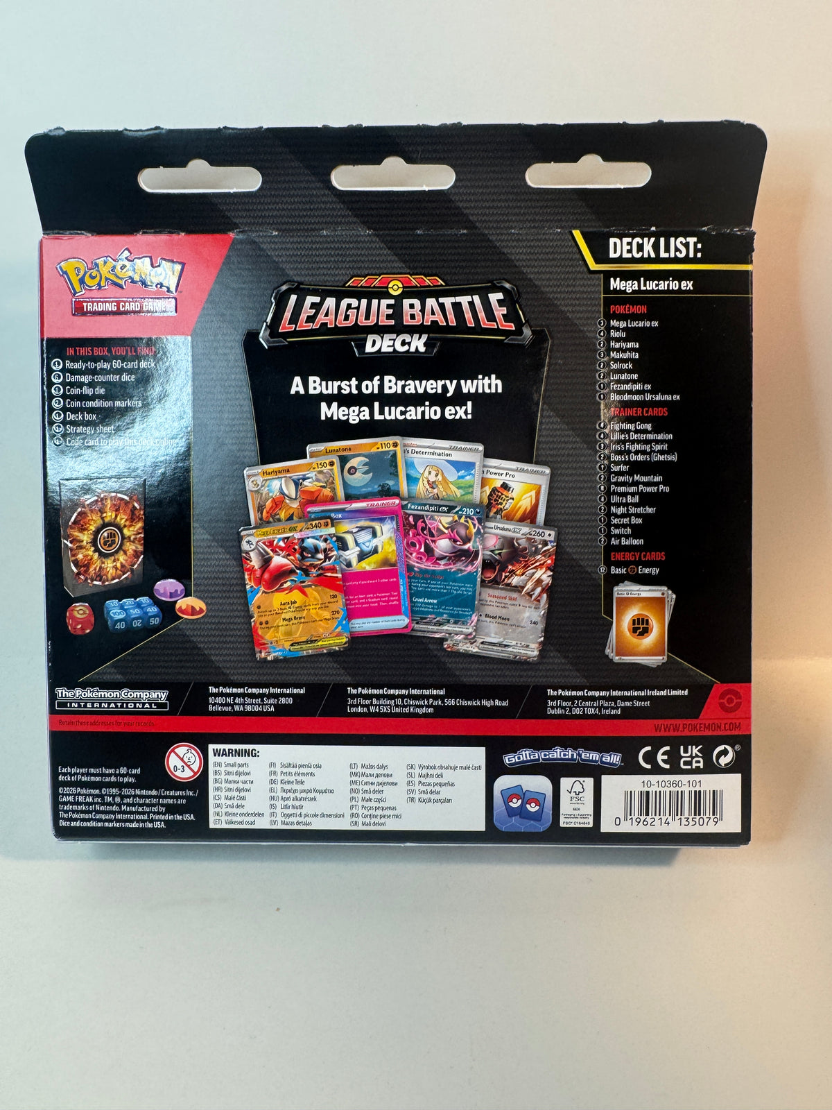 Pokemon TCG Mega Lucario ex League Battle Deck Factory Sealed Box
