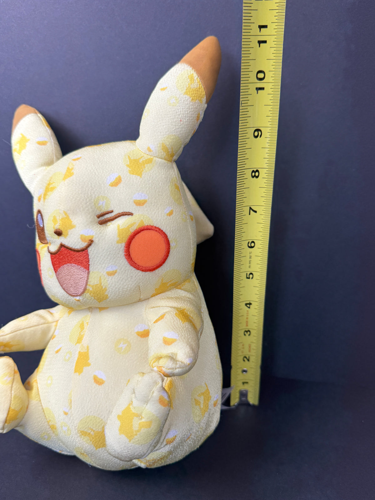565 - 2016 TOMY Pikachu Winking Plush Pokemon 20th Anniversary Stuffed Figure