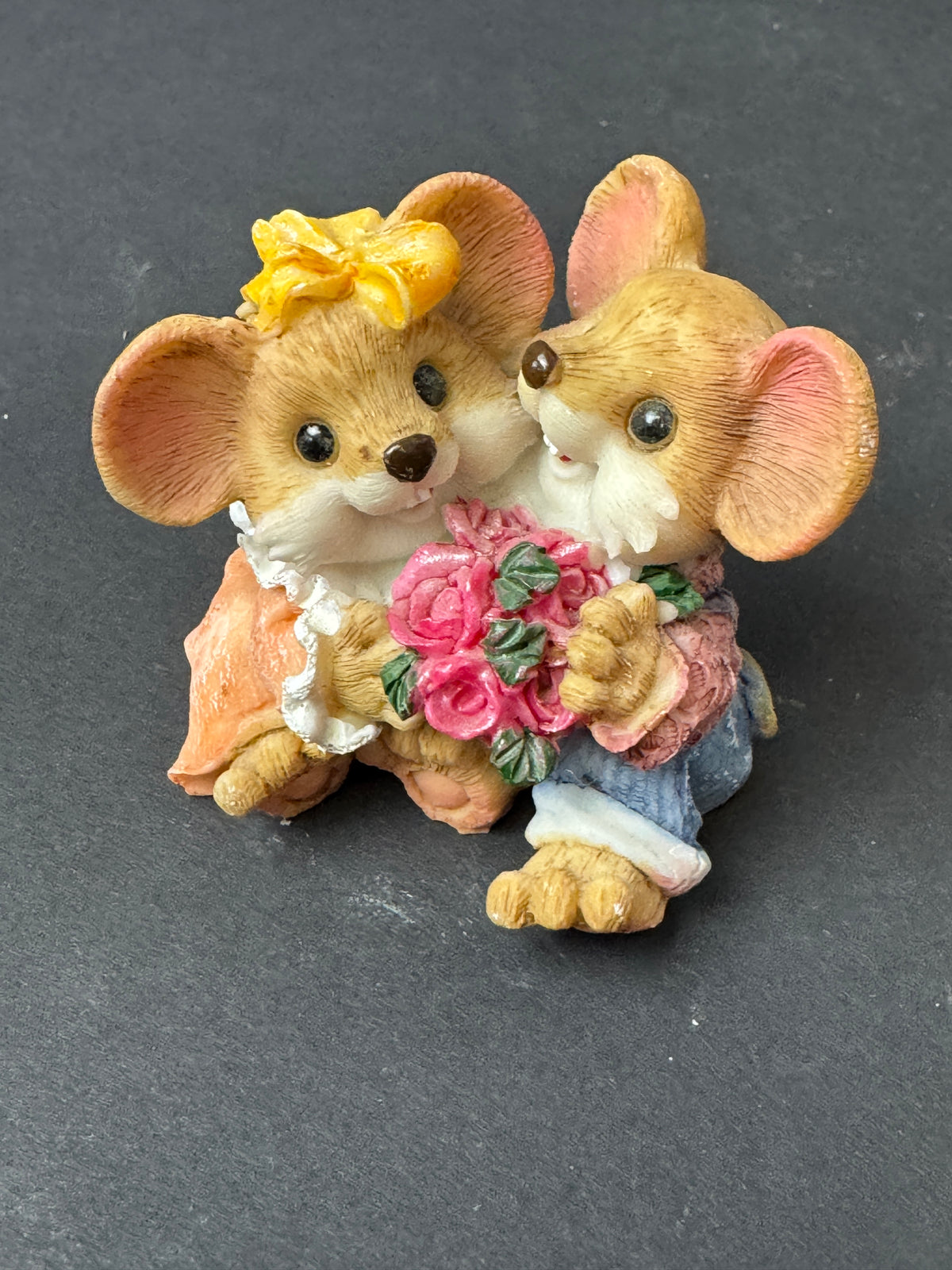 481 - Vtg His & Her Mice Mates Pair, Mouse Couple, dressed up date night anniversary