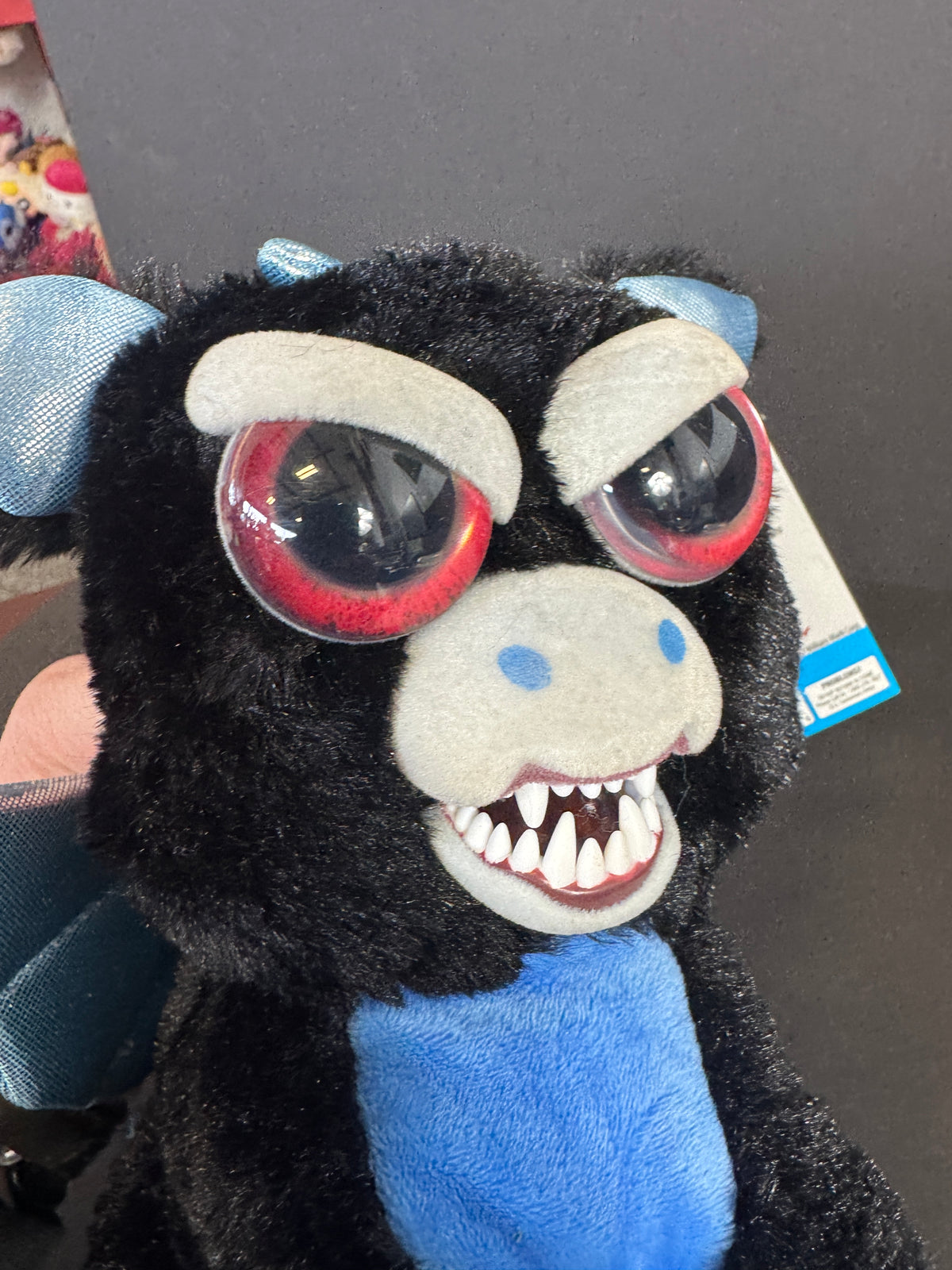275 - Rare Francisco Flamefart Feisty Pets Plush 9" Black Dragon Blue  Game Stop