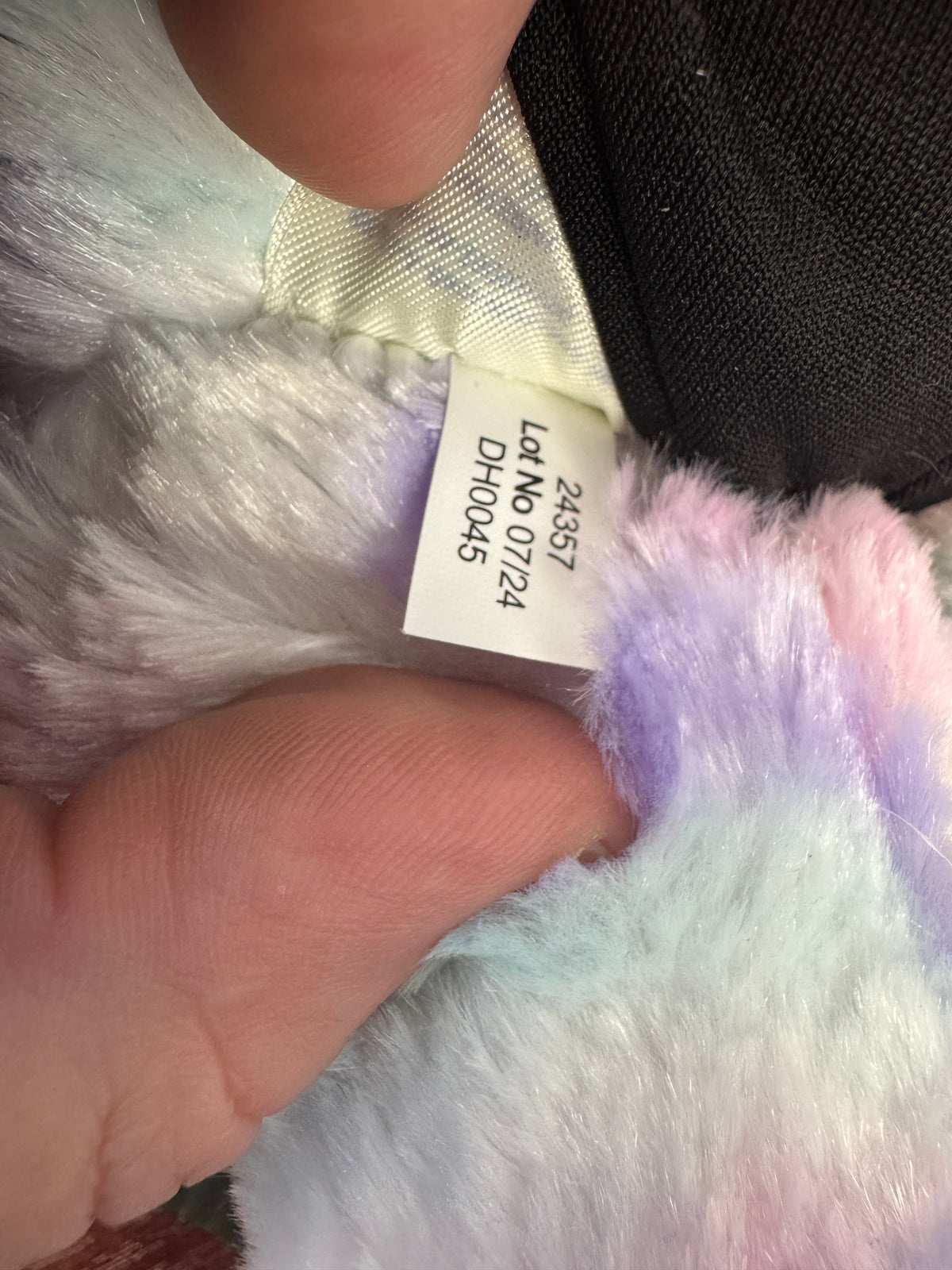 564 - Build-A-Bear Pastel Swirl Kitty With Pink BAB BABW black cheerleading varsity outfit