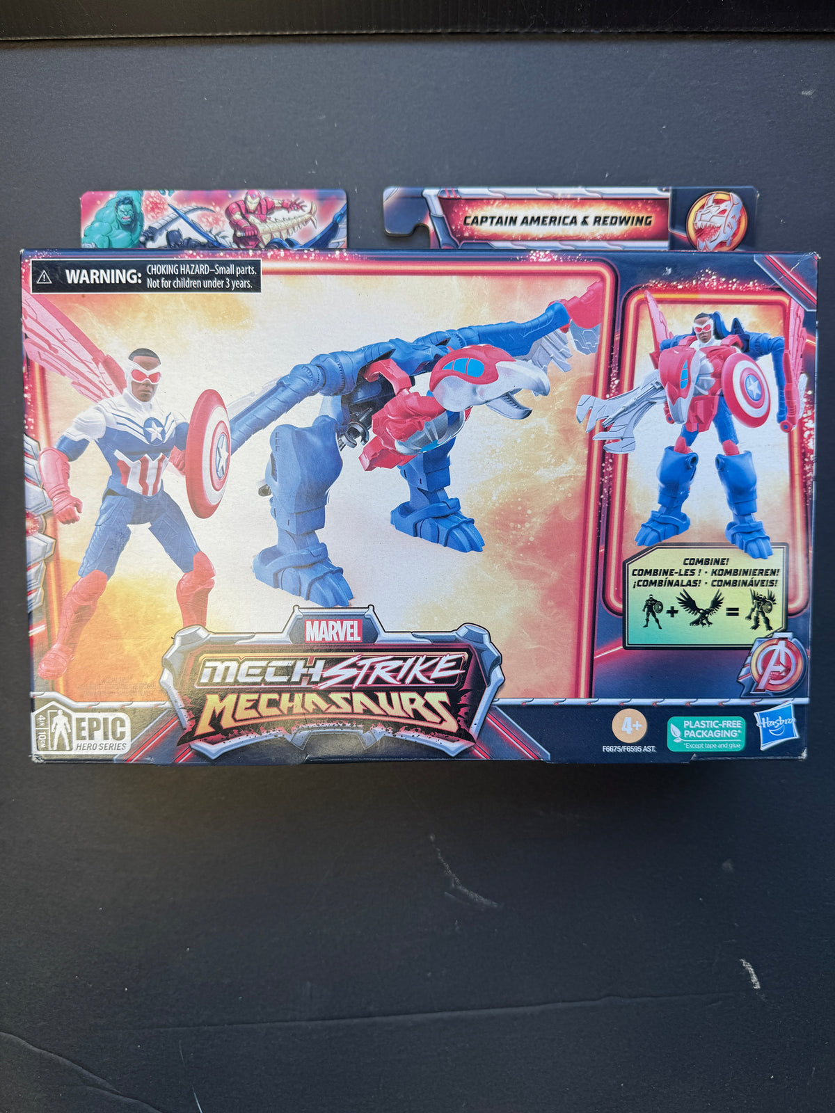 Hasbro Marvel Mech Strike Mechasaurs Captain America & Redwing