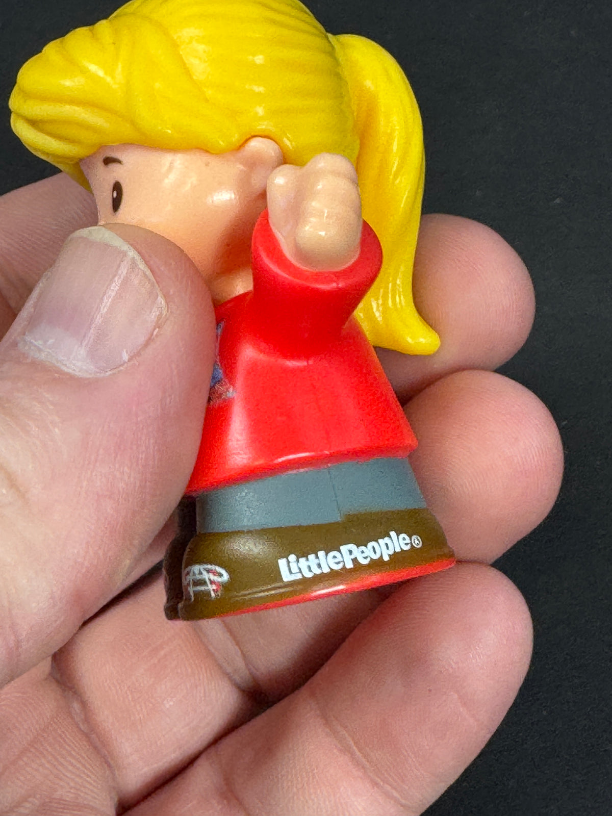 614 - Little People Blonde Girl Figure Red Shirt Fisher-Price