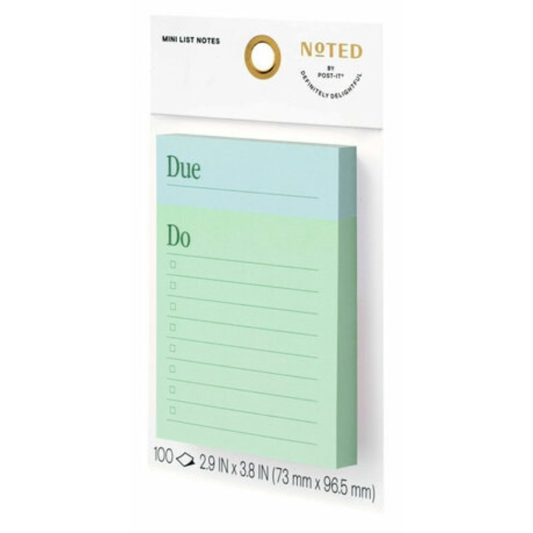 Noted by Post-it Mini List Notes, Blue and Green Sticky