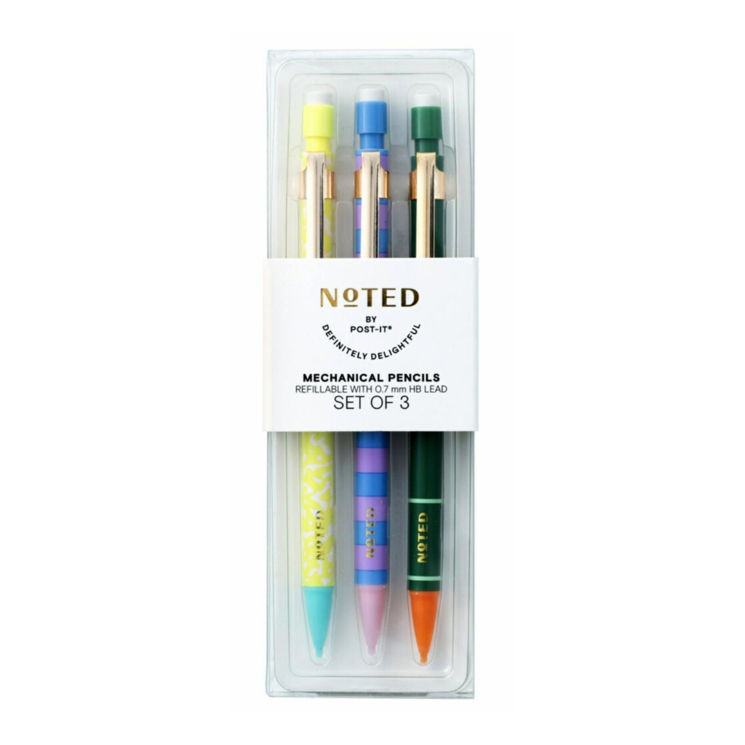 Noted by Post-it Mechanical Pencils, 3 Multi-Colored Pencils