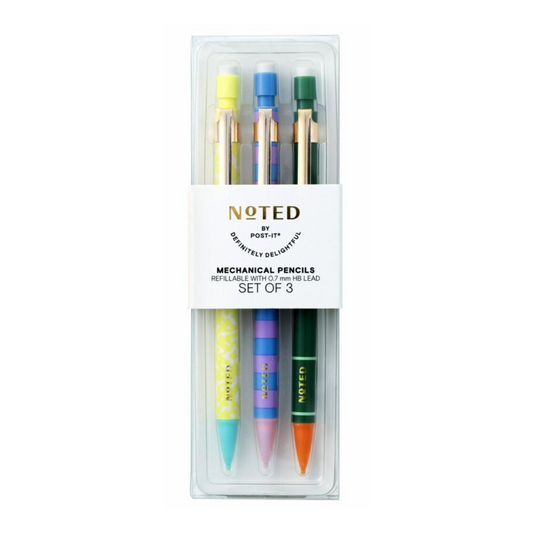 Noted by Post-it Mechanical Pencils, 3 Multi-Colored Pencils