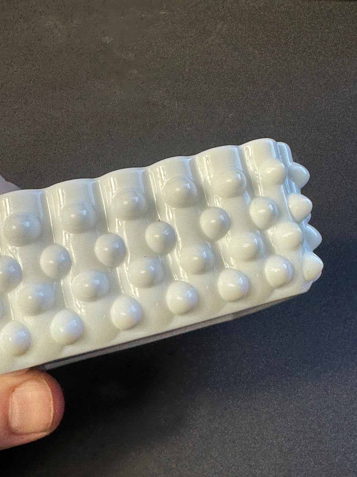 Vintage Fenton White Hobnail Trinket Dish With Cover