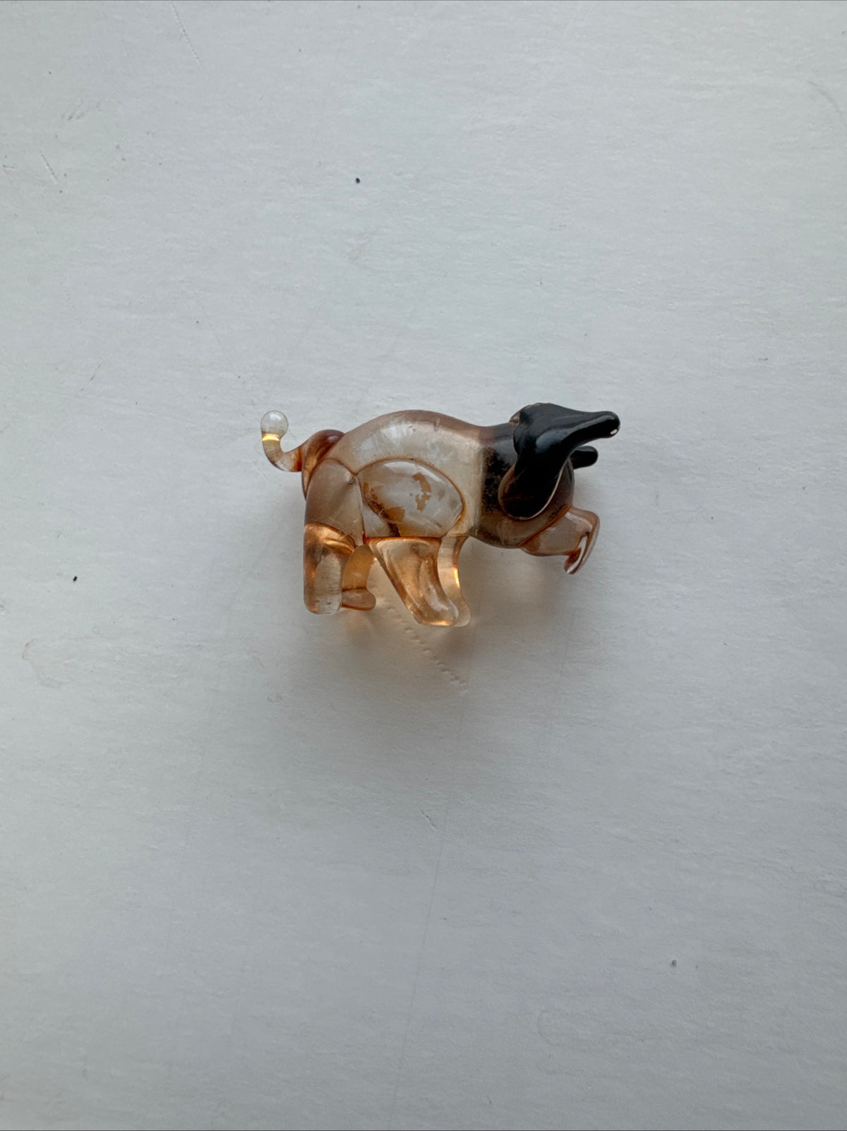 518 - Hand Blown Art Glass Pig Figurine Miniature Pink Pig