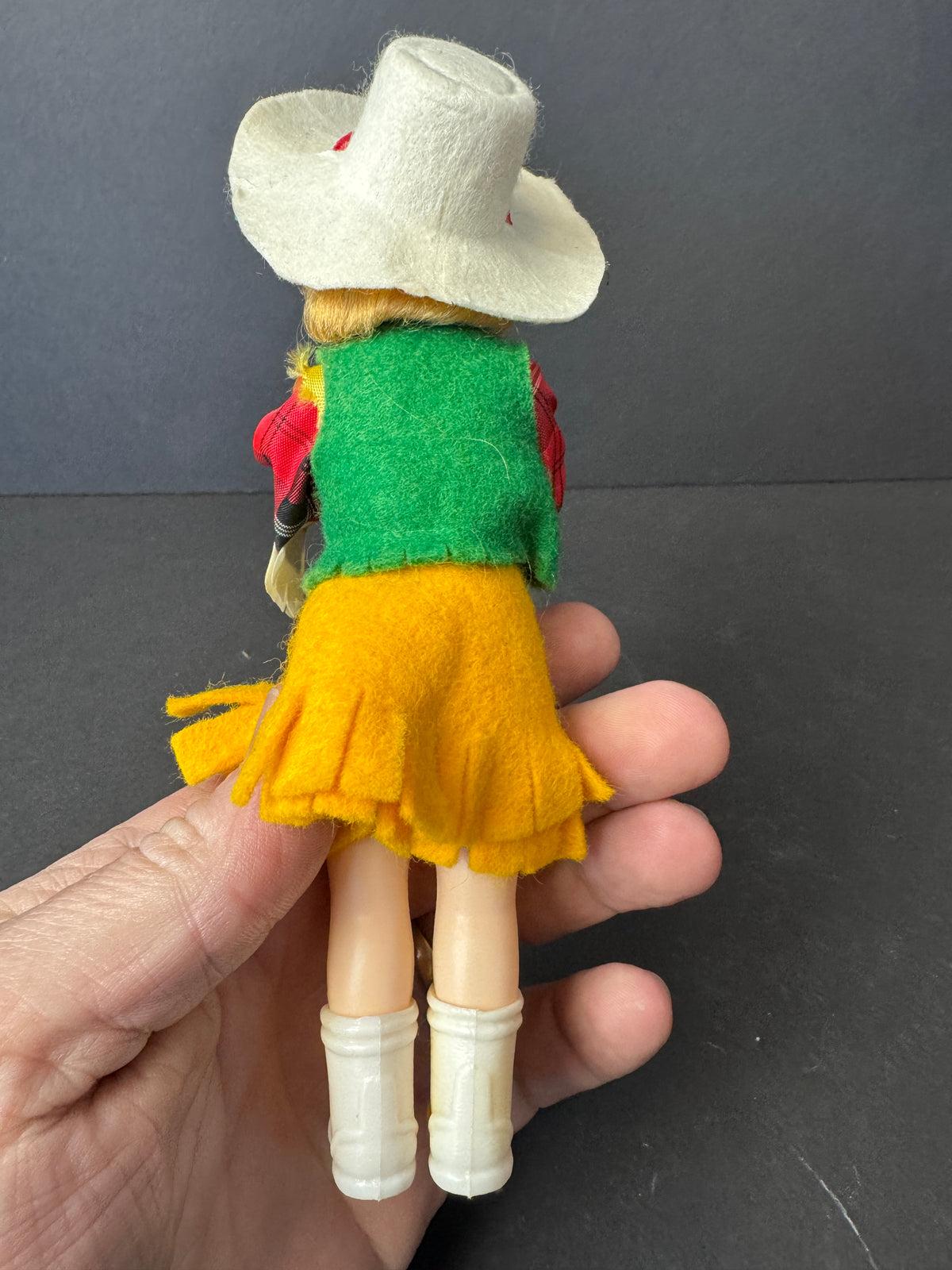 285 - Vintage Plastic Doll Cowgirl Western Sleep Eyes Girl