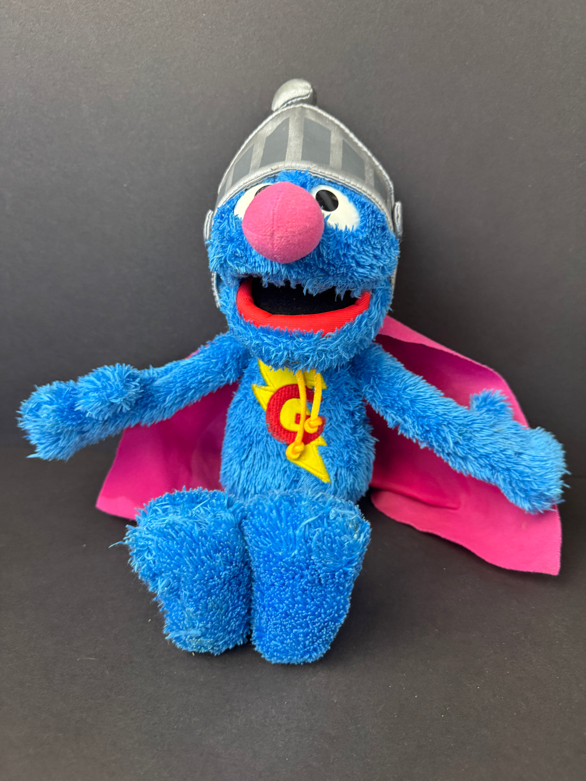 554 - Sesame Street Talking Super Grover Plush 2010 Hasbro Tested and Working