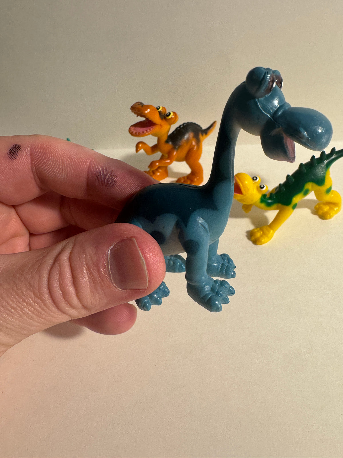 507 - Vintage Gosnell Dinosaur Toy Figure Set Dino Animated Cartoon Big Eye Retro Lot
