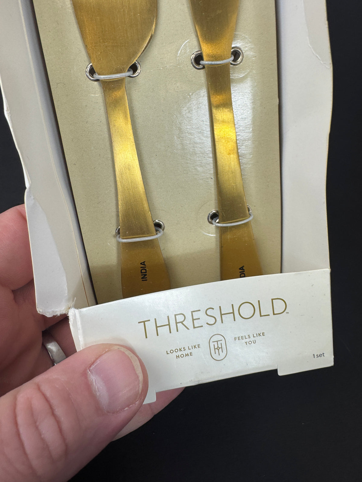 Gorgeous Threshold Cheese Knife Set 2 Piece Gold Color Stainless Steel BRAND NEW