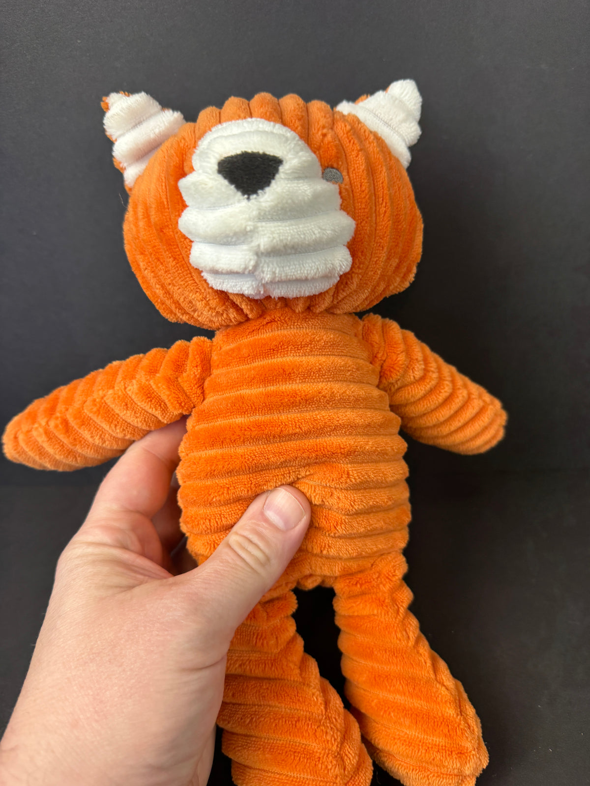 557 - Carter's Orange Fox Textured Corduroy Ribbed Plush