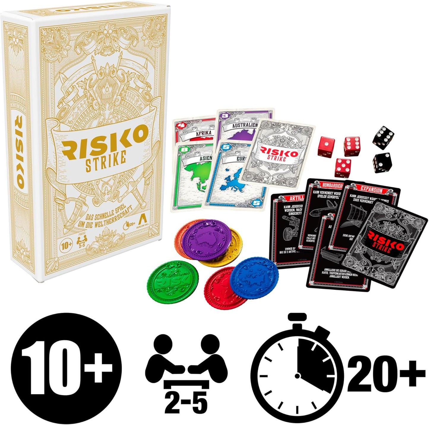 Hasbro Gaming Risk Strike Cards and Dice Game for Adults