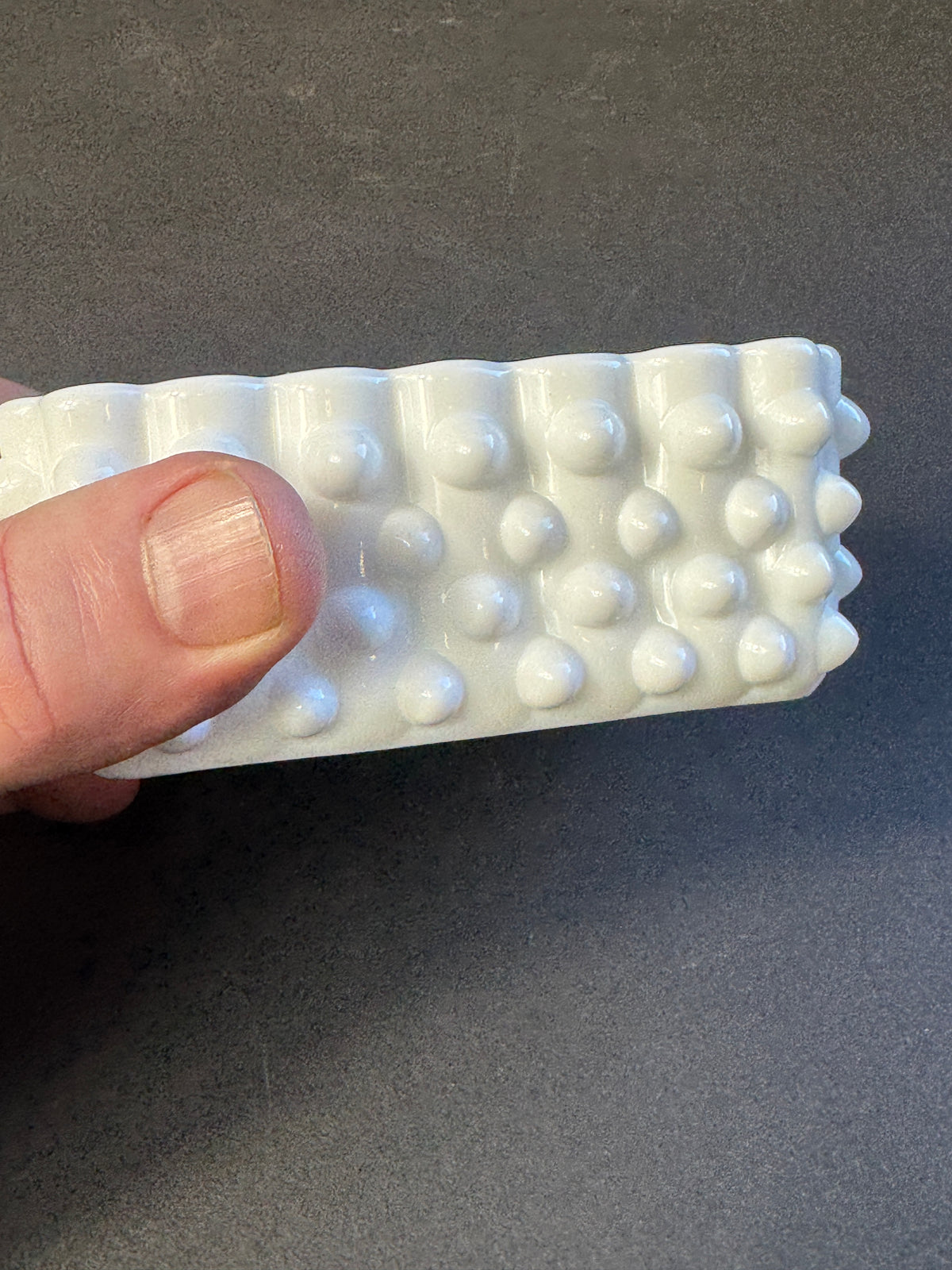 Vintage Fenton White Hobnail Trinket Dish With Cover