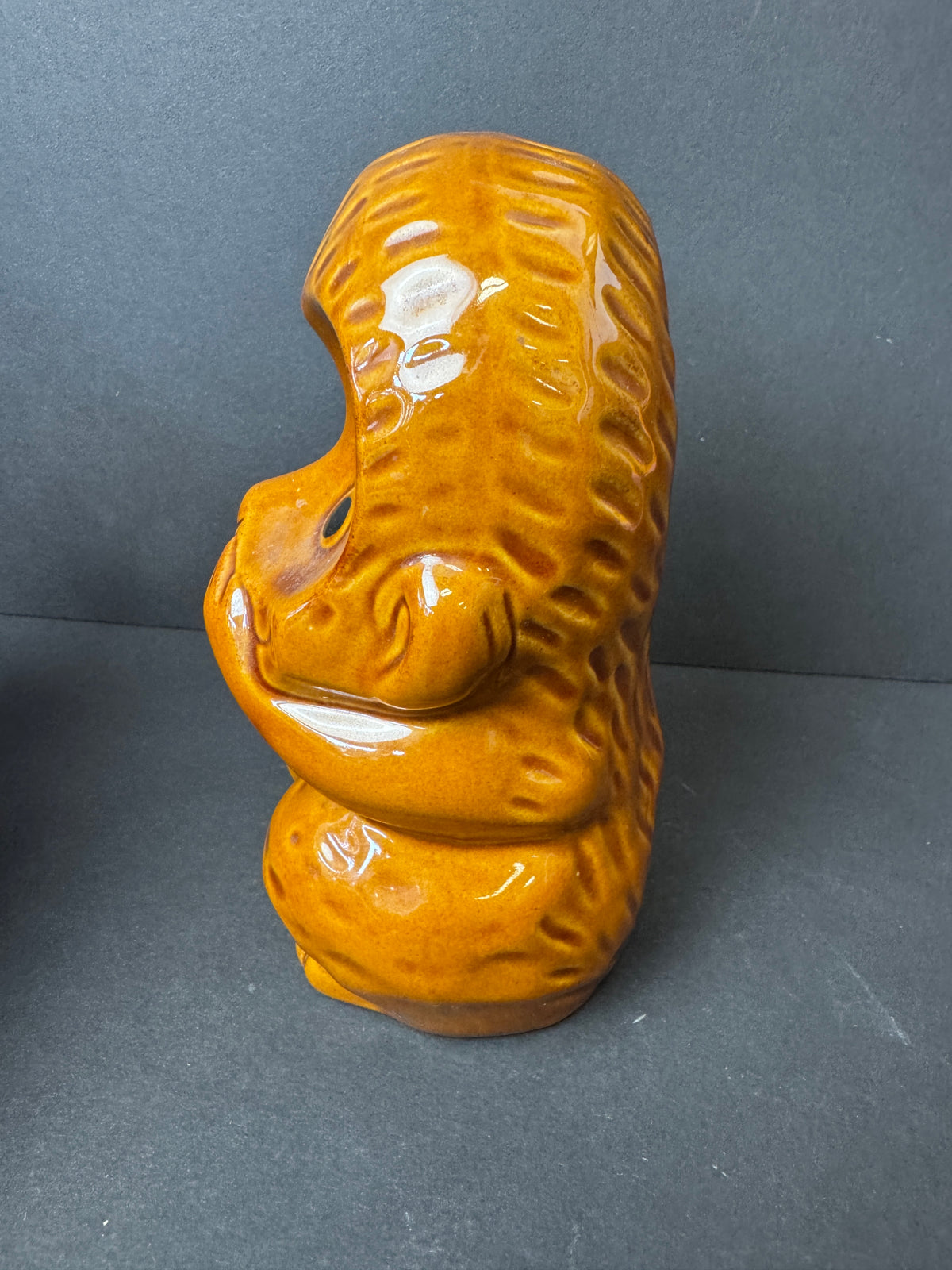 474 - Vintage Hear No Evil Monkey Tiki Mug DW134-H Brown Glaze 6.5" Tall China