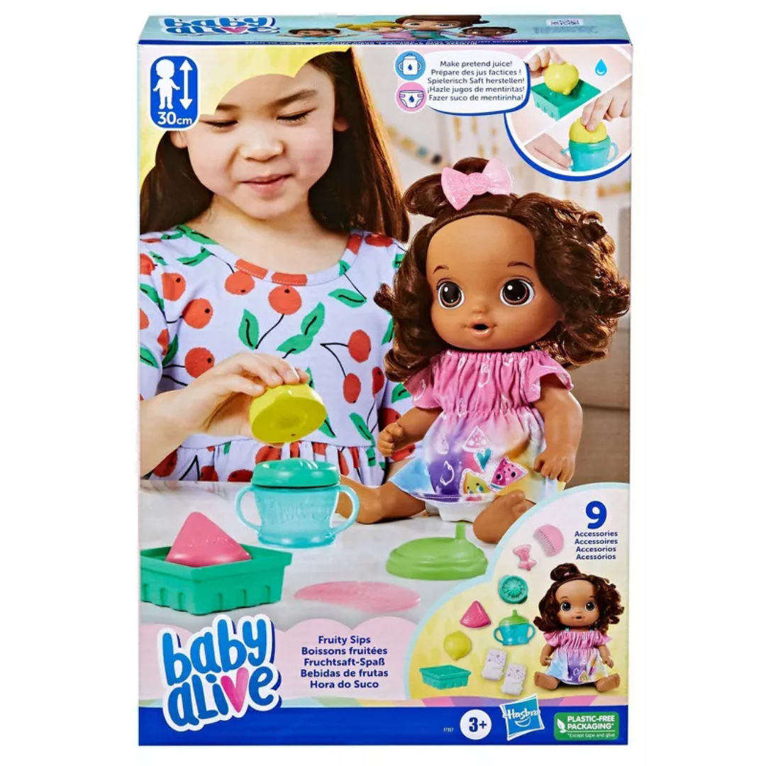 Baby Alive Fruity Sips Baby Doll - Brown Hair/Brown Eyes