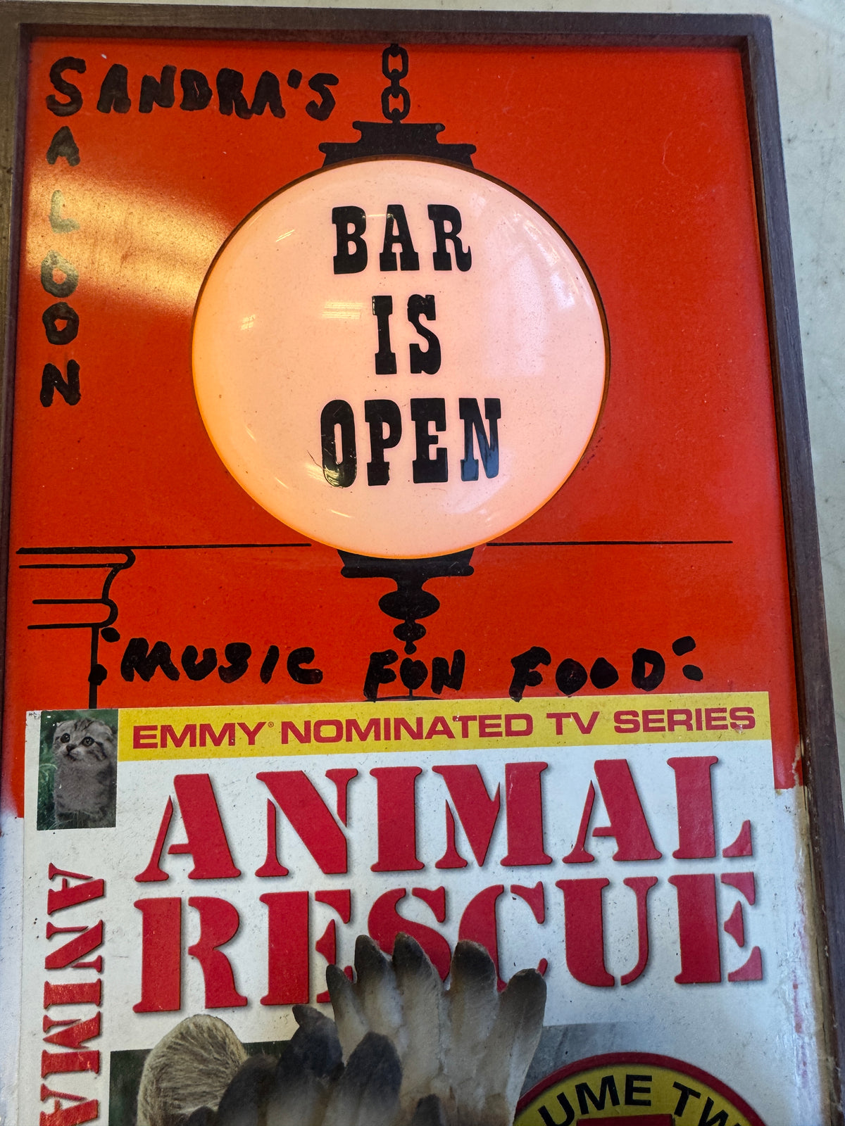 Custom twist on 1970's "Bar is Open" Spartus Model Wall Clock Light - TESTED & WORKING