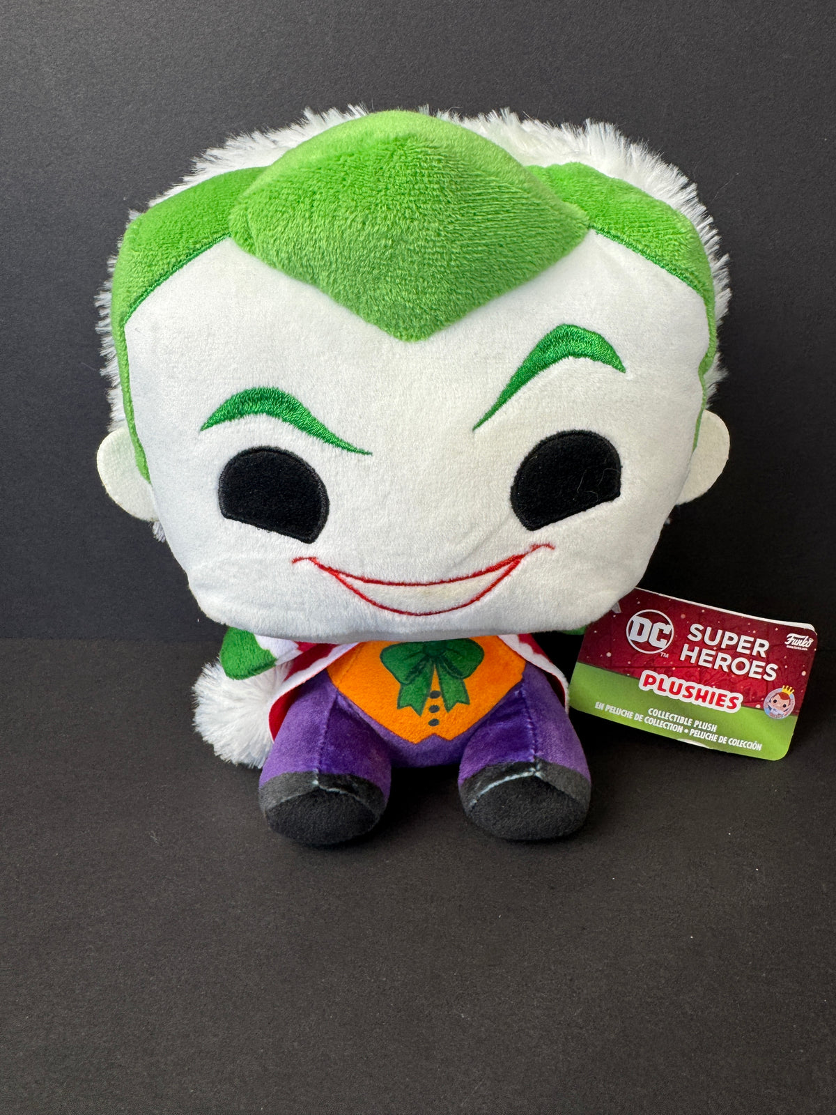 563 - DC Super Heroes Funko Plushies Christmas The Joker Santa Hat Red & Green New