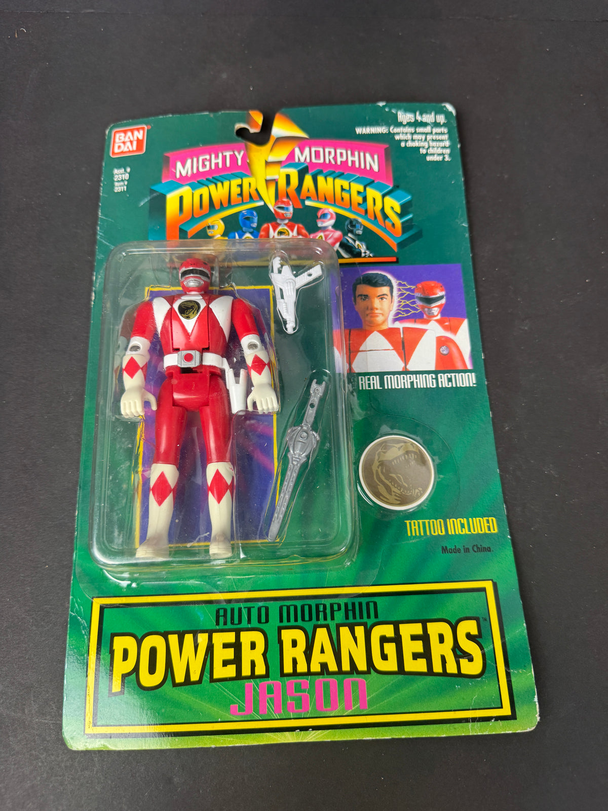Vintage Bandai Auto Mighty Morphin Power Rangers Jason Red  Figure 1994