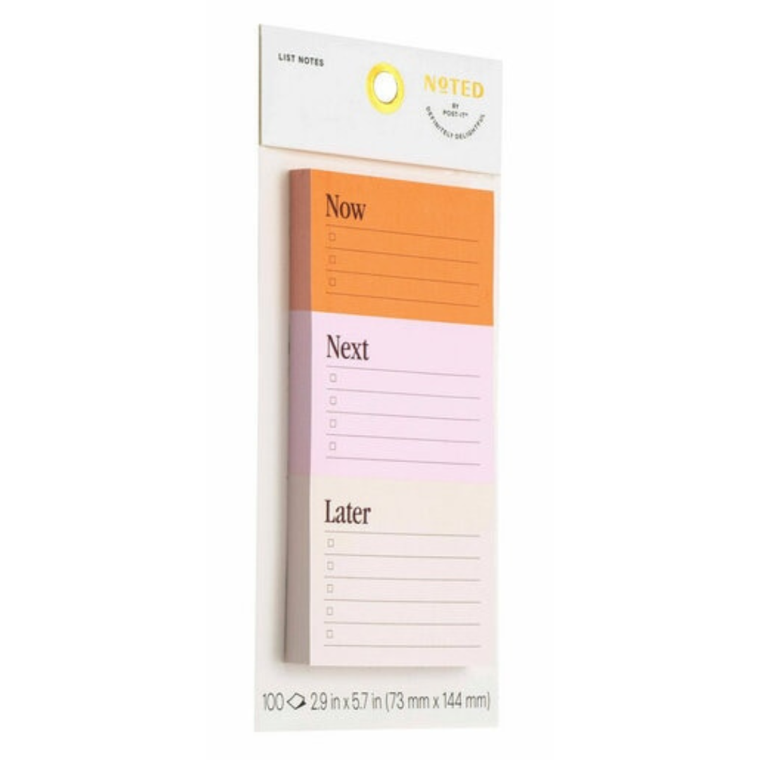 Noted by Post-it List Notes, Orange, Pink & Cream Sticky Notes