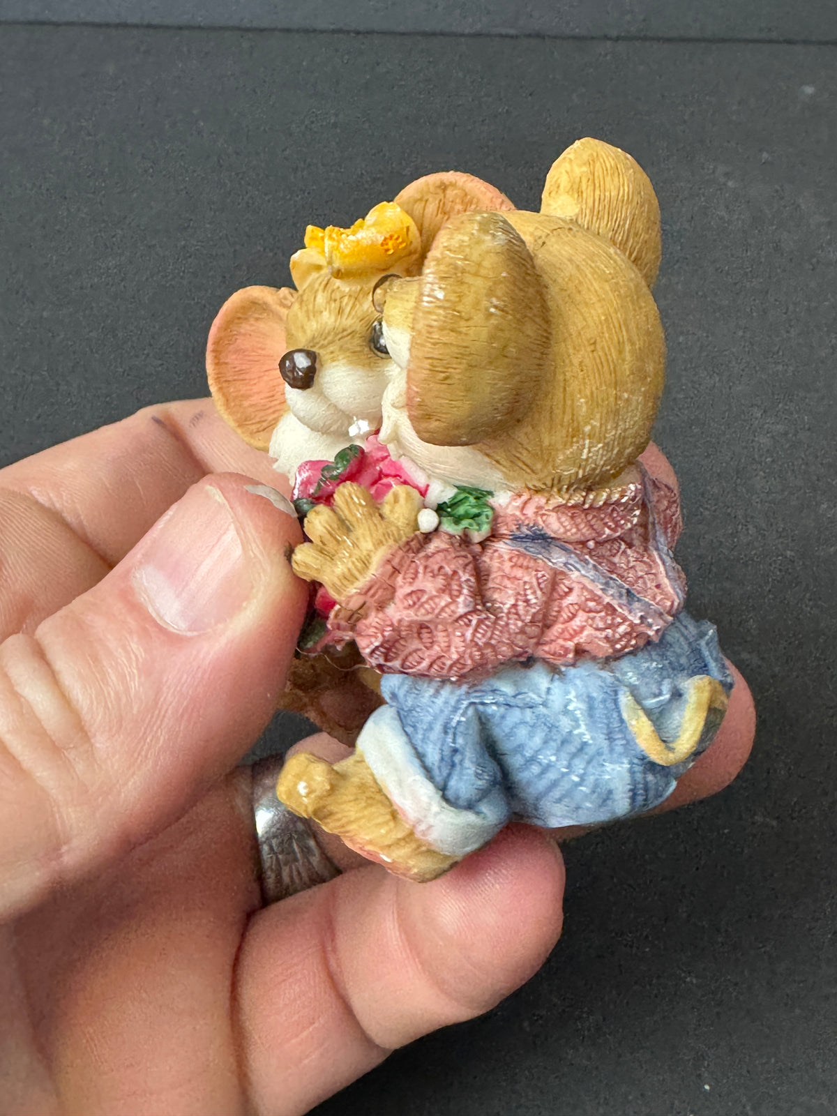 481 - Vtg His & Her Mice Mates Pair, Mouse Couple, dressed up date night anniversary