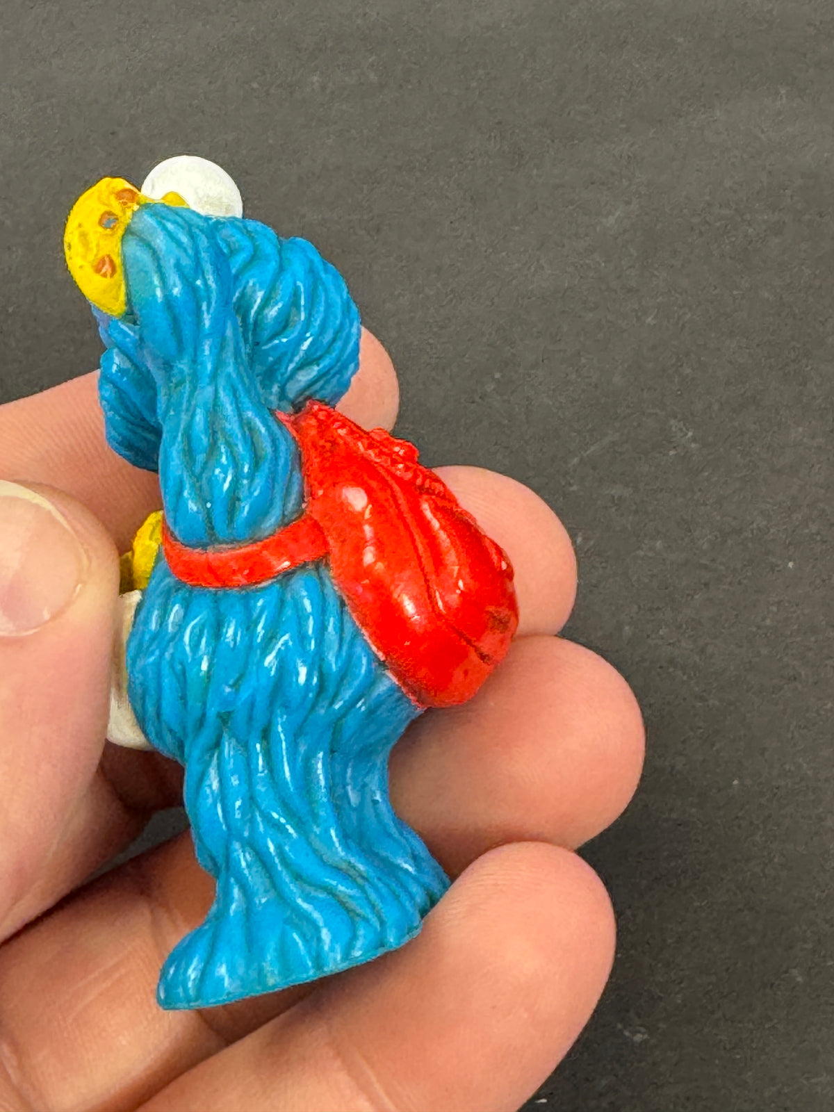 615 - 1980s? SESAME Street COOKIE MONSTER with Red backpack Applause PVC Henson