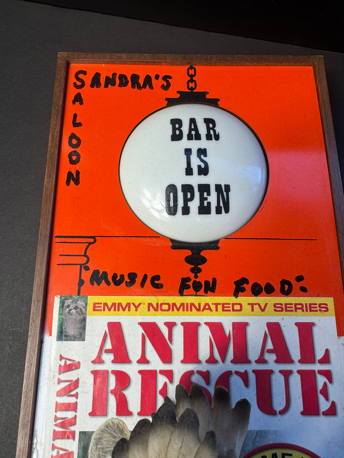 Custom twist on 1970's "Bar is Open" Spartus Model Wall Clock Light - TESTED & WORKING