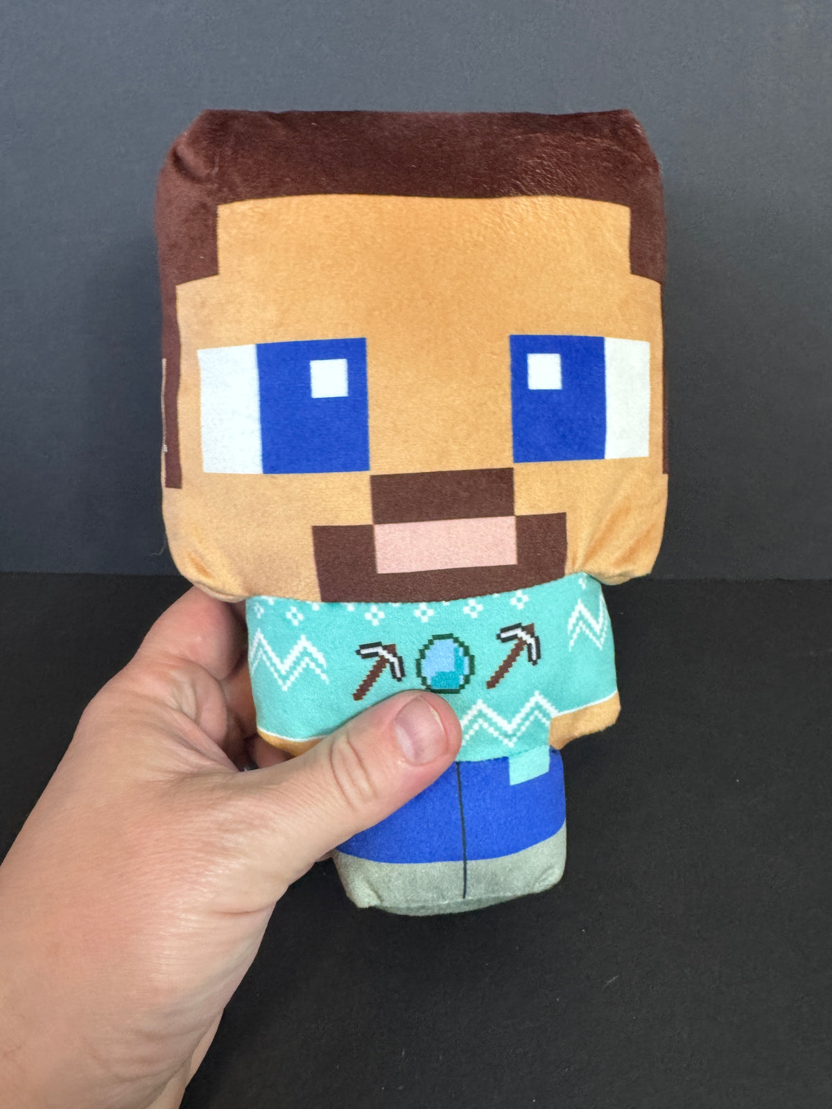 498 - Minecraft Steve Plush 10” Ruz Official Stuffed Pixel Character Soft Toy