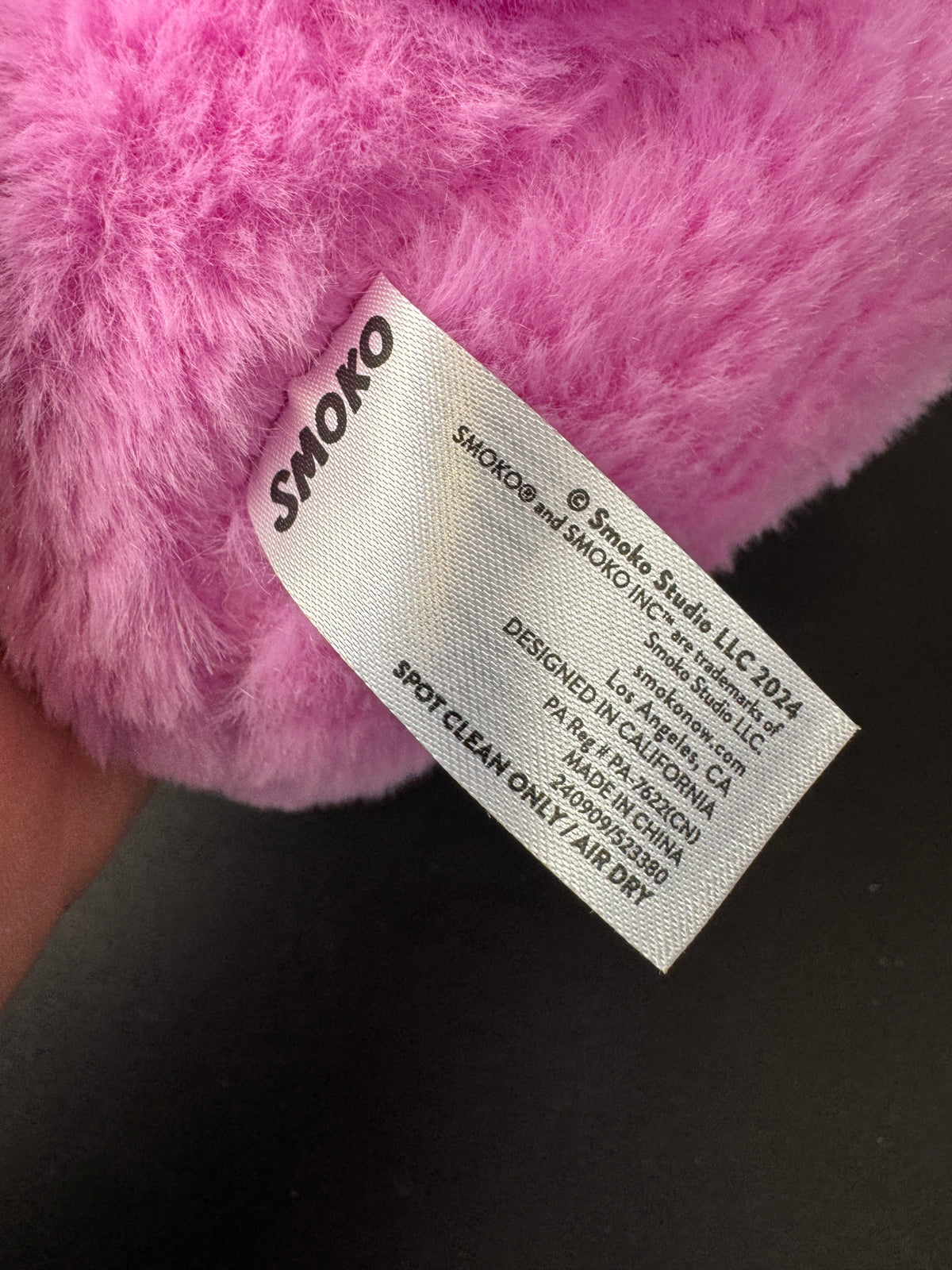 555 - Smoko Tayto Potato Easter Bunny Plush Stuffed Animal Pink Rabbit Holding Egg