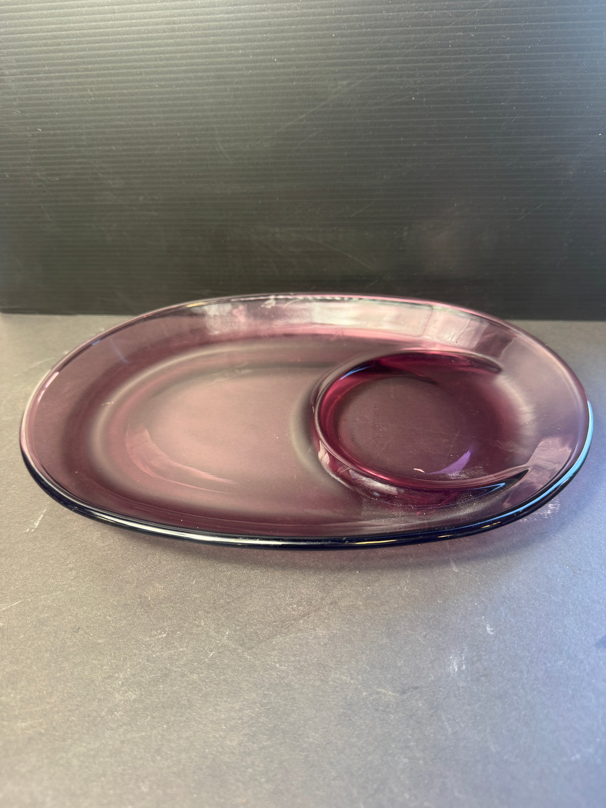 Corning Cranberry Purple Snack Plate Tray