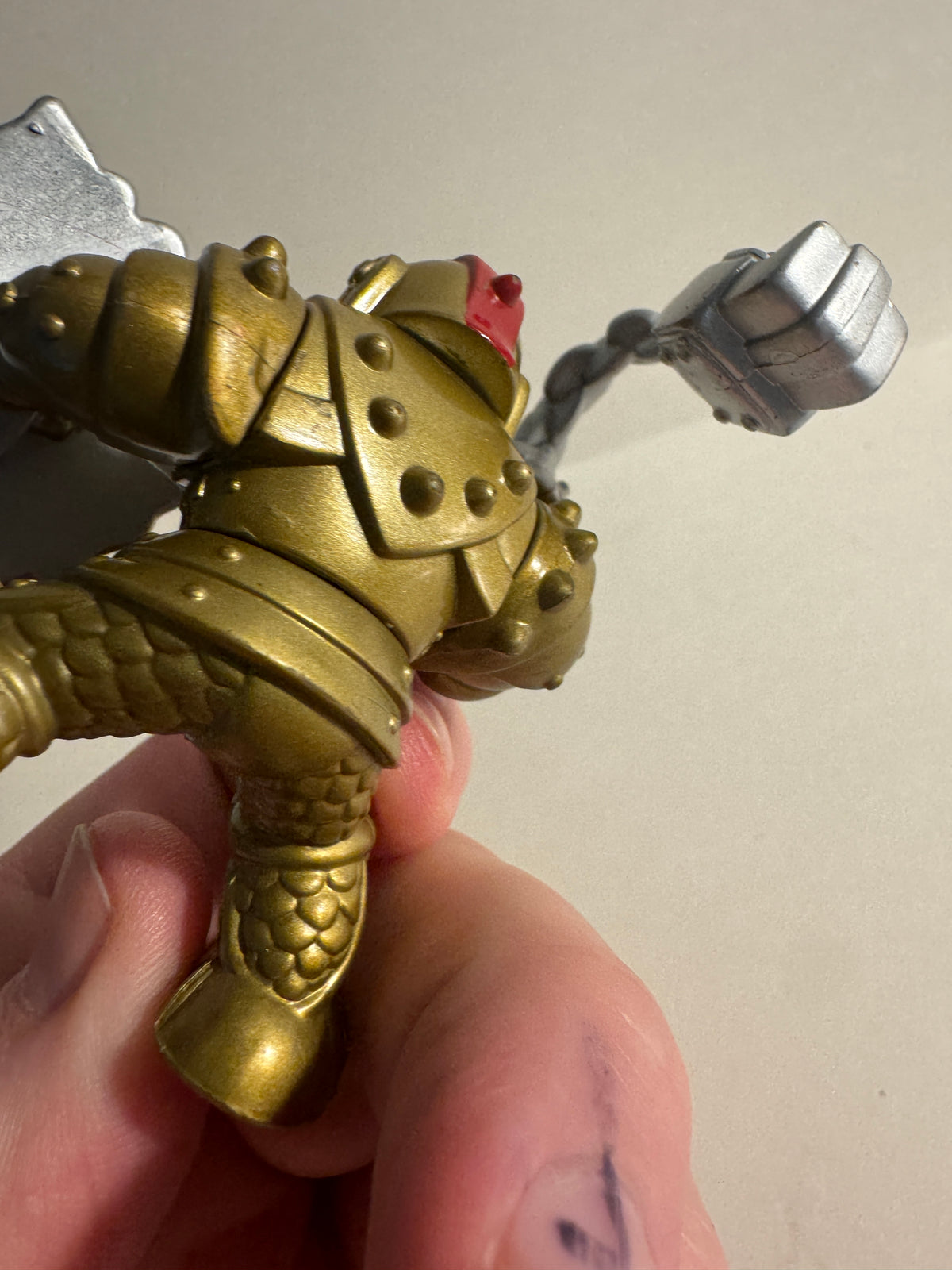 523 - Fisher Price Great Adventures Gold Knight Flail And Shield Large