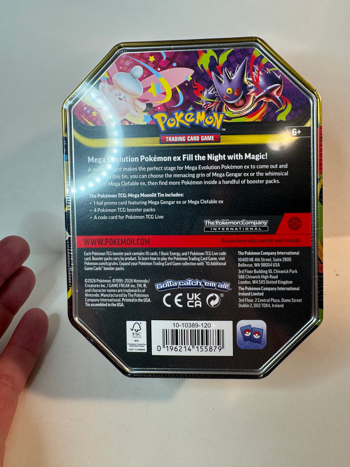 Pokémon TCG Sealed Mega Moonlit Evolution EX Clefairy Tin