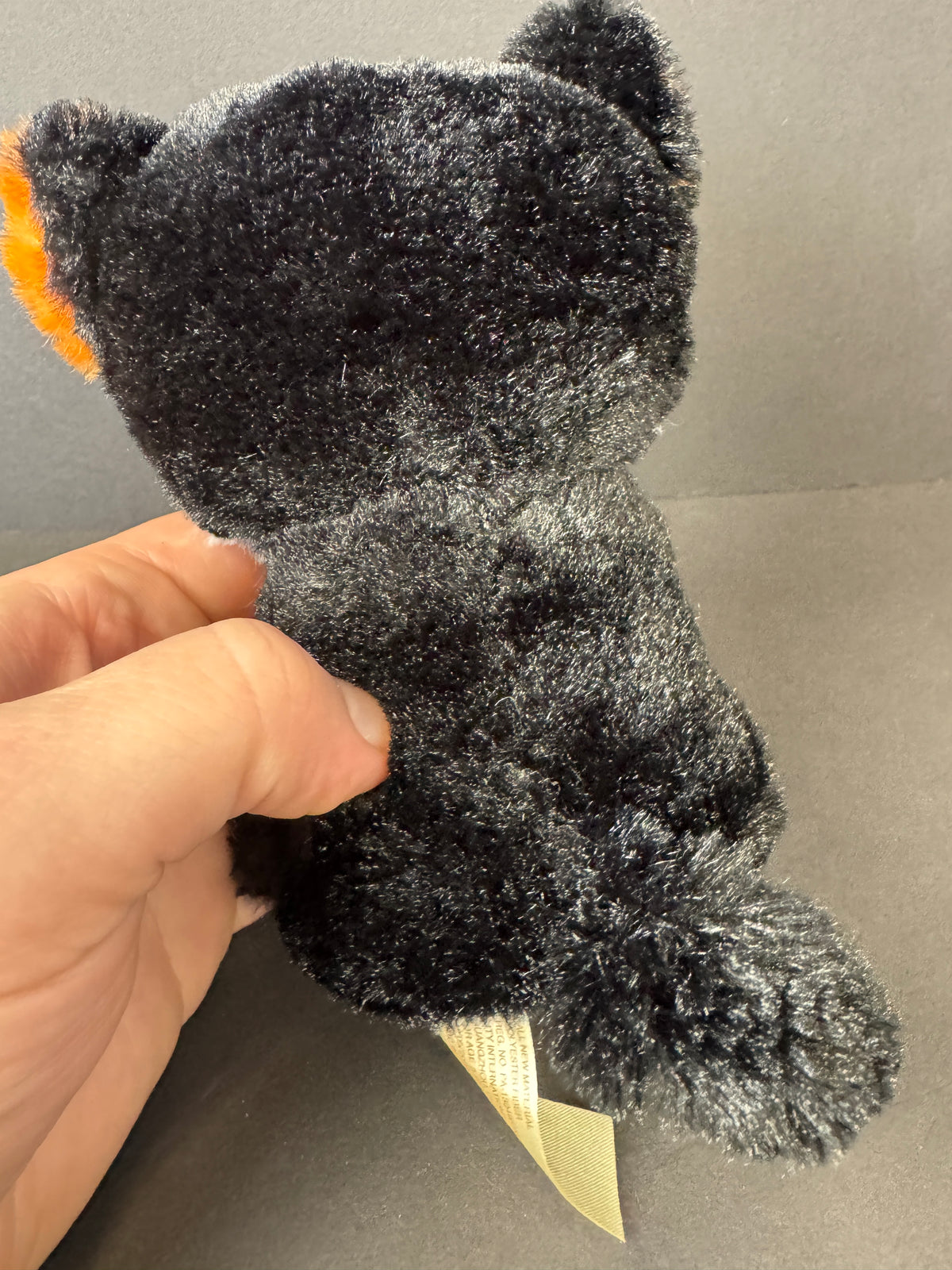 569 - Halloween 6" Glitter Eyes Black Orange Skeleton KITTY Cat Plush