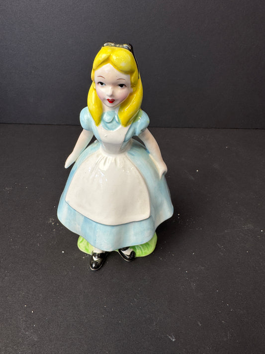 452 - Vintage Walt Disney Alice in Wonderland Ceramic Figurine Japan Blue Dress